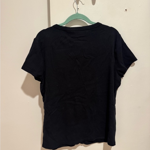 Abercrombie & Fitch Ribbed Button-Through Short Sleeve Top - Picture 3 of 4